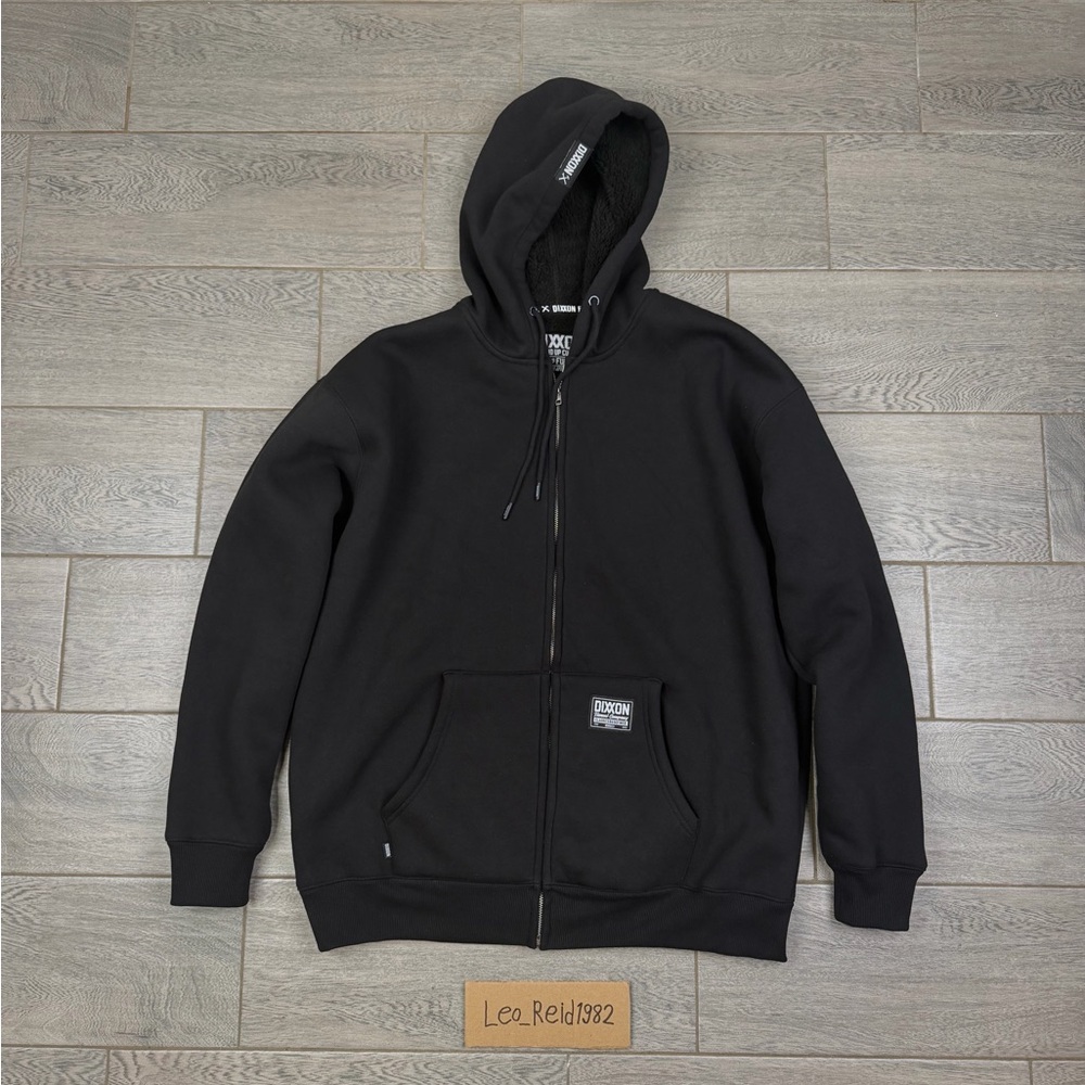 NWOT DIXXON Men's Heavyweight Black Sherpa-Lined Zip Hoodie